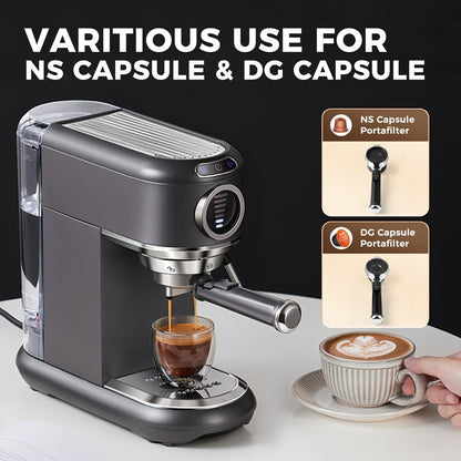 Espressomachine – Koffiemachine – Pistonmachine – Cappuccinomachine – Mini Koffiezetapparaat – 19 Bar Pompdruk – Afneembare 1,1L Watertank
