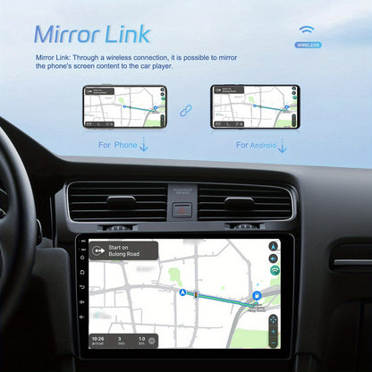 [4GB+64GB] Android 15.0 Double Din Car Stereo with Wireless CarPlay, Android Auto, GPS Navigation, 22.86cm IPS Touchscreen, Quad-Core Processor, Built-in DSP, Wireless, for Cars, Trucks, SUVs - Aftermarket Automotive Head Uni