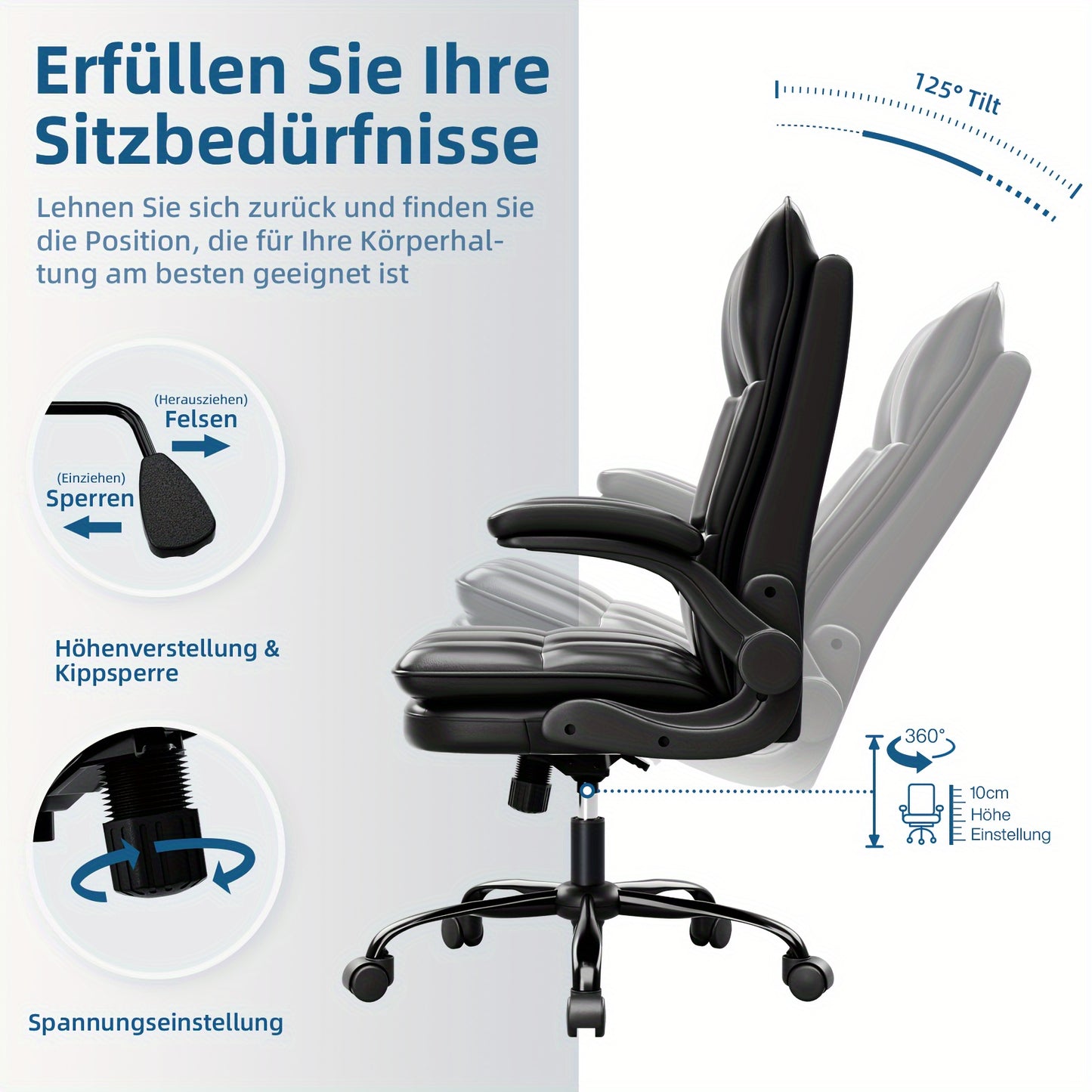 Gamingstoel – Gamestoel – Bureaustoel – Gaming Chair – Game Stoel – Ergonomisch Ontwerp – Verstelbare Hoofdsteun & Lendensteun – Zwart / Grijs – Max. Belastbaar 150 kg