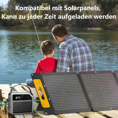 Draagbare Zonnestroomcentrale – Powerstation – Mobiele Accu – Noodstroomvoorziening – Outdoor Powerbank – 270Wh – 2x 100W USB-C PD Snelladen – Lithium LiMnFePO4 Batterij met Spotlight