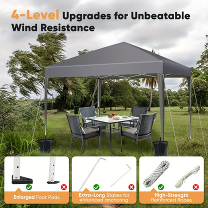 Vouwtent – Partytent – Schaduwdoek – Opvouwbare Tent – Tuinent – 3x3 Meter – Stevig Frame Met Dikke Buizen – Weerbestendig Doek – Khaki