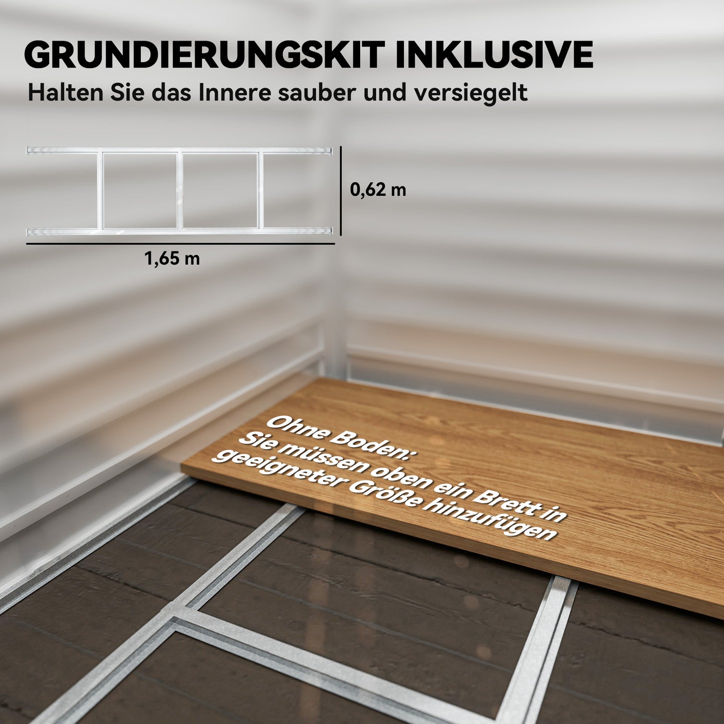 Tuinberging – Tuinschuur – Opbergkast – Buitenberging – Metaalberging – Lichtgrijs – Gegalvaniseerd Staal – Vergrendelbare Deur – Eenvoudige Montage – 142 x 184 x 165/181 cm