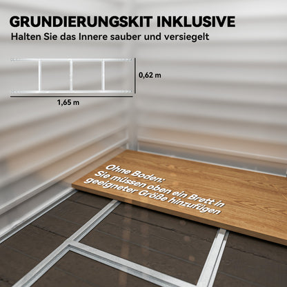 Tuinberging – Tuinschuur – Opbergkast – Buitenberging – Metaalberging – Lichtgrijs – Gegalvaniseerd Staal – Vergrendelbare Deur – Eenvoudige Montage – 142 x 184 x 165/181 cm