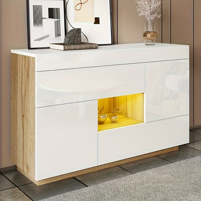 Vrijstaande Kast – Opbergkast – Dressoir – Sideboard – Ladenkast – Wit Bamboe – Duurzaam Modern Design – 3,2+ Kubieke Voet Opbergruimte