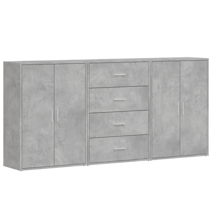 Dressoir – Ladekast – Opbergkast – Woonkamerkast – Kast – Beton Grijs – Robuust Materiaal – Veel Opbergruimte
