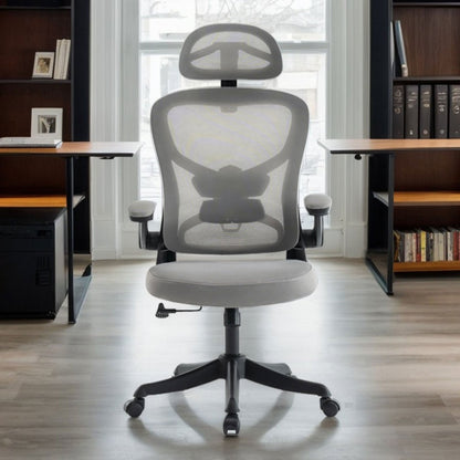 Ergonomic Office Chair, Desk Chair with Adjustable Headrest, Armrests, Lumbar Support, Swivel Chair, Rocker Function, Mesh Executive Chair, Back-Friendly, Office Chair 150 kg