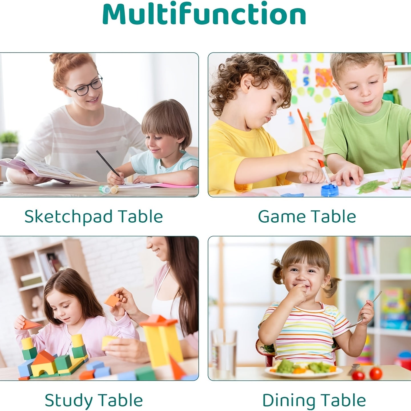 Kinderstoel – Kindertafel – Stoelenset – Kindermeubilair – Kleuterstoel – Verstelbare Hoogte – Duurzaam HDPE Kunststof