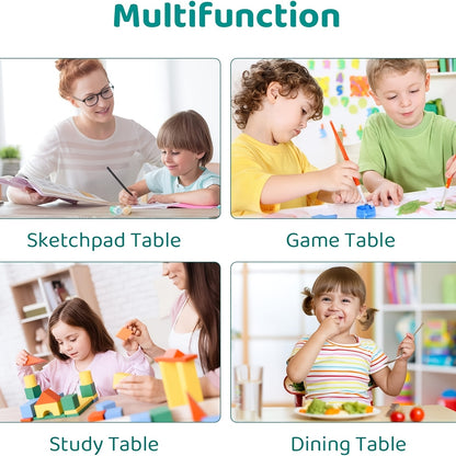 Kinderstoel – Kindertafel – Stoelenset – Kindermeubilair – Kleuterstoel – Verstelbare Hoogte – Duurzaam HDPE Kunststof