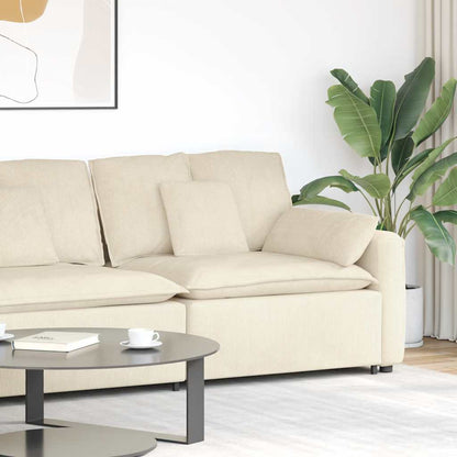 Modulaire Bank – Zitzak – Loungestoel – Hoekbank – 2-zitsbank – Corduroy Stof – Stevig Metalen Frame – Comfortabele Foamvulling – Crèmekleur