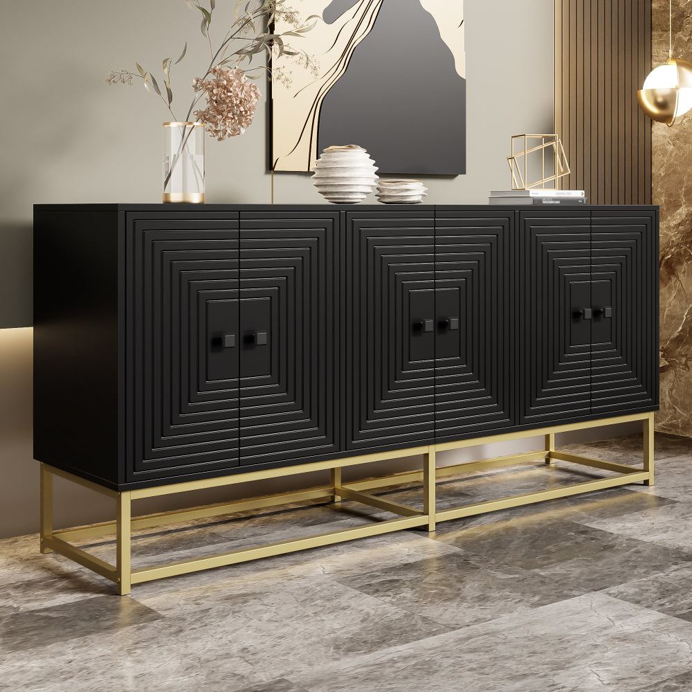 Modern Large Storage Cabinet with 3 Double Doors - -Standing Matte Cabinet Suitable for Living Room, Dining Room & Office - Spacious, Modern Furniture
