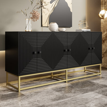 Modern Large Storage Cabinet with 3 Double Doors - -Standing Matte Cabinet Suitable for Living Room, Dining Room & Office - Spacious, Modern Furniture