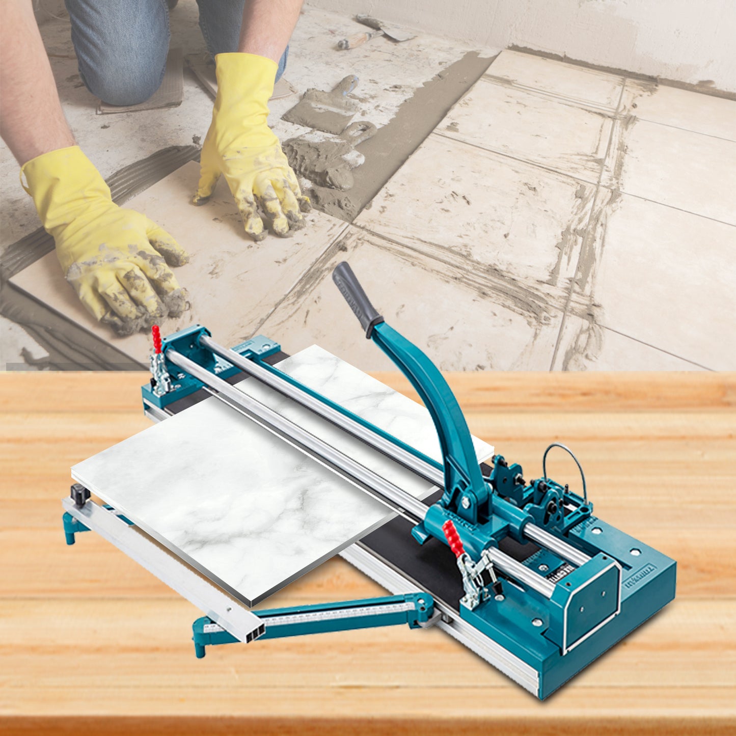 Tegelsnijder – Tegelknipper – Tegelzaag – Tegelsnijapparaat – Handmatige Tegelknipper – Laserpositionering – Sterk Legeringsstaal Frame – Snijbreedte 35-1200 mm