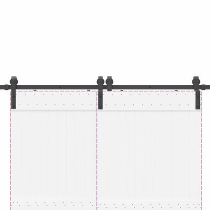 Schuifdeursysteem – Schuifdeur Systeem – Schuifdeurbeslag – Barn Deur Set – Railsysteem – Zwaar Stalen Constructie – 200 cm Zwarte Rail – Stevig & Soepel Schuivend