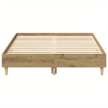Modern Minimalist Bed Frame without Mattress - Queen Size (135x190cm / 53x75 inches), Easy Assembly, Sturdy Construction for Master Bedroom, Guest Room, or Dorm - Space-Saving Design for Small Spaces