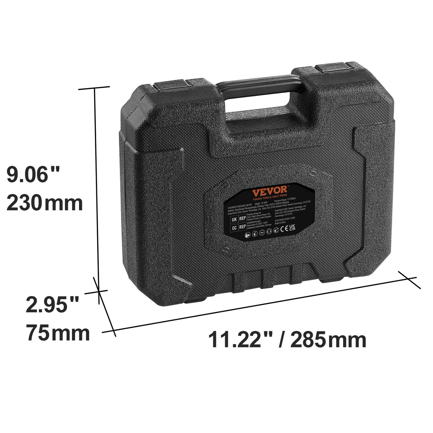 Compressiemeter – Compressietester – Compressie Tester – Cilinderdrukmeter – Drukmeter – 18 Adapters – 0-70 Bar Manometer