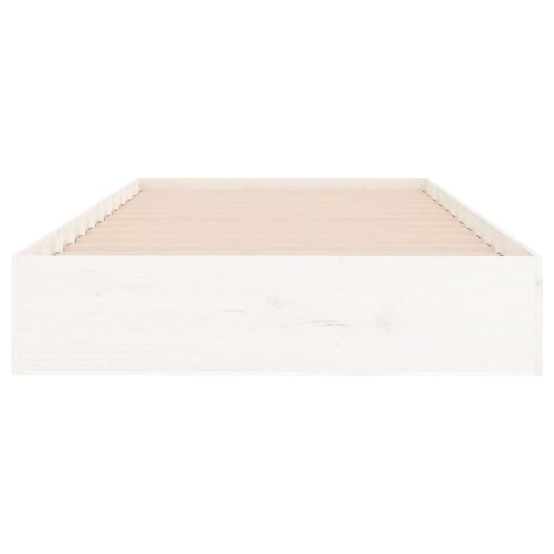 Contemporary White Wooden Bed Frame - 100x200cm Removable & Durable Solid Wood, High-Quality Easy Assembly, No Power Needed for Small Spaces, Bedroom Furniture, Minimalist Design, Durable Construction