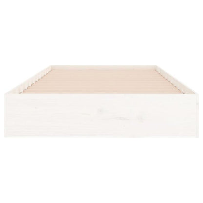 Contemporary White Wooden Bed Frame - 100x200cm Removable & Durable Solid Wood, High-Quality Easy Assembly, No Power Needed for Small Spaces, Bedroom Furniture, Minimalist Design, Durable Construction