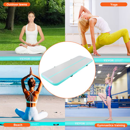 Opblaasbare Gymnastiekmat – Air Track – Tumbling Mat – Trainingsmat – Gym Mat – 13ft Lengte – Inclusief Elektrische Luchtpomp – Duurzaam PVC Material