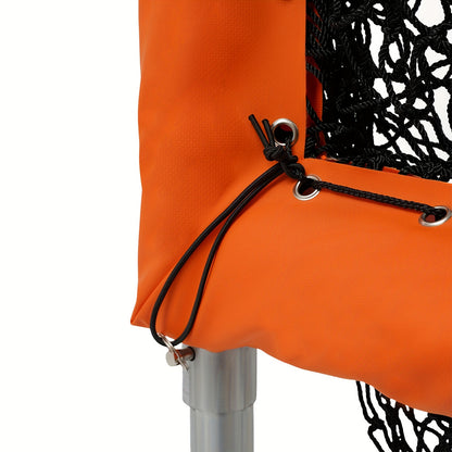 Honkbalnet – Trainingsnet – Oefennet – Slagnet – Werpnet – Verstelbare Hoogte 70-120 cm – Stalen Frame Met Polyester Net – Oranje/ Zwart – Draagbaar Vrijstaand Ontwerp