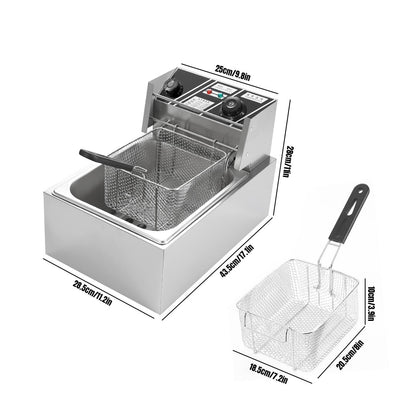 Friteuse – Frituurpan – Elektrische Friteuse – Diepfriteuse – Keukenapparaat – 6 Liter Inhoud – Roestvrij Staal – Energiezuinig