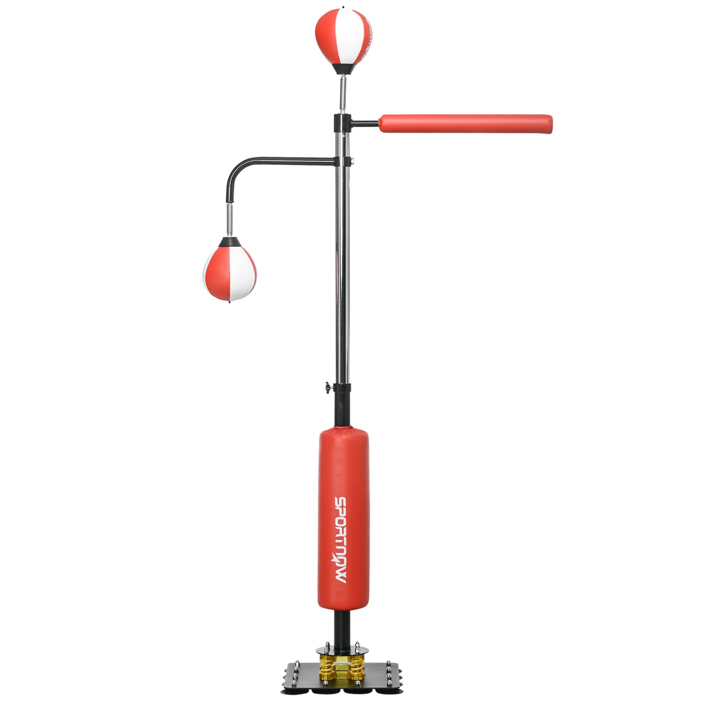 Bokszakstandaard – Bokszakhouder – Boksbalstandaard – Bokstrainer – Bokspaal – Verstelbare Hoogte 140-205 cm – 12 Zuignappen Voor Stabiliteit
