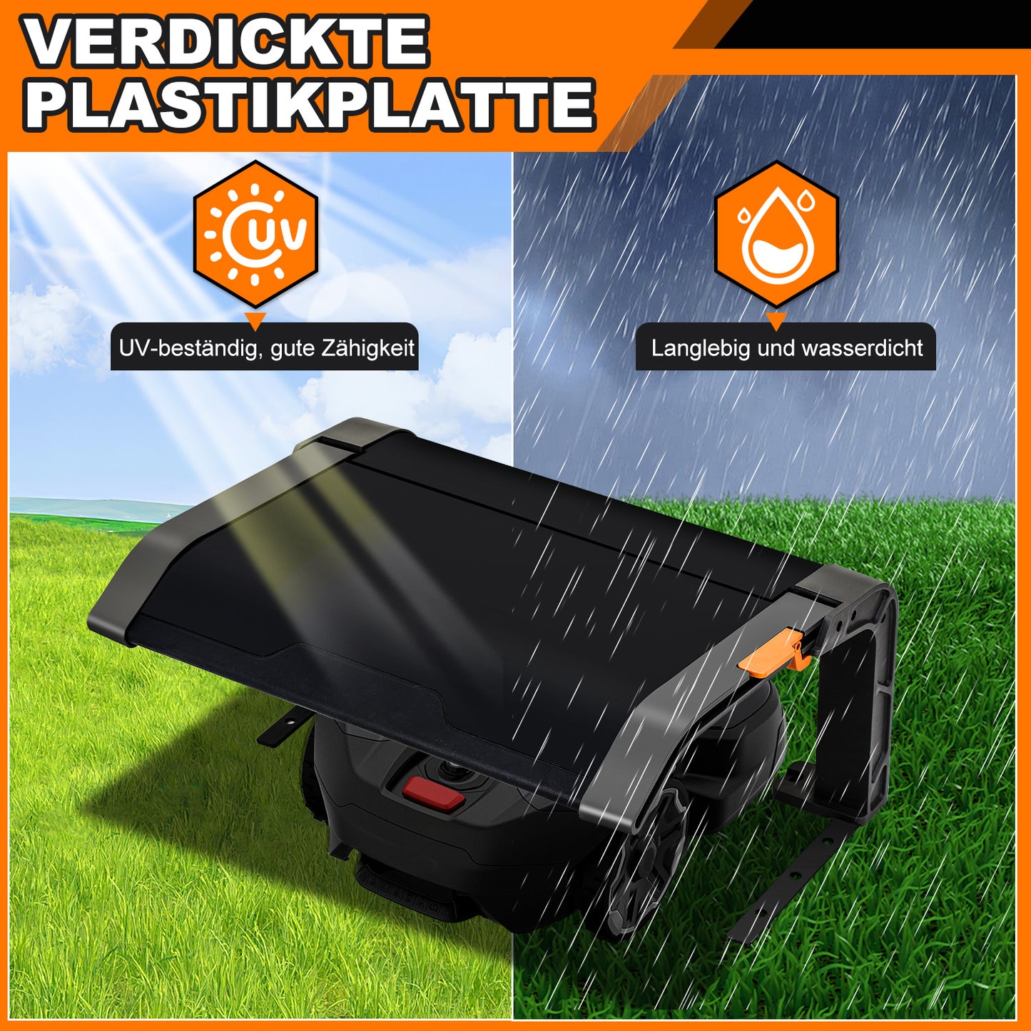 Robot Lawn Mower Garage Roof, Foldable, Sun And Rain Proof, Easy to Install, Garage for Robotic Lawnmowers, 72X56X36Cm