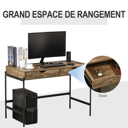 Industriële Bureau – Werktafel – Computertafel – Bureau Met Laden – Stijlvol Bureau – Groot Werkoppervlak 110x55 cm – Stevig Metalen Frame