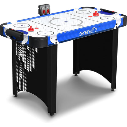 Air Hockey Tafel – Airhockey Spel – Tafelspel – Lucht Hockey – Speeltafel – Blauw Zwart – Ingebouwd Digitaal Scorebord – Krachtige 110V Ventilator