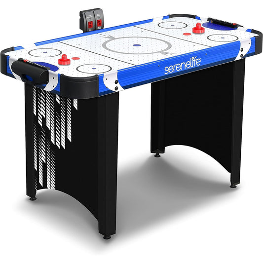 Air Hockey Tafel – Airhockey Spel – Tafelspel – Lucht Hockey – Speeltafel – Blauw Zwart – Ingebouwd Digitaal Scorebord – Krachtige 110V Ventilator