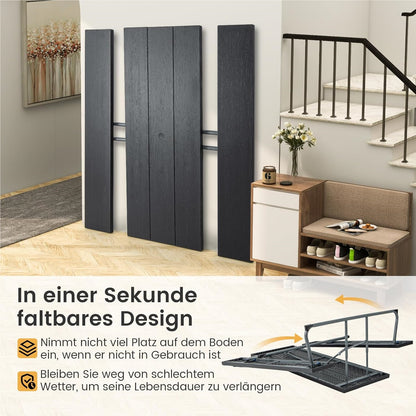 Vouwbare Bierbank – Bier Tent Set – Picknicktafel – Tuinbank – Feesttafel – Zwart – Houtlook HDPE Blad – Inclusief Parasolgat