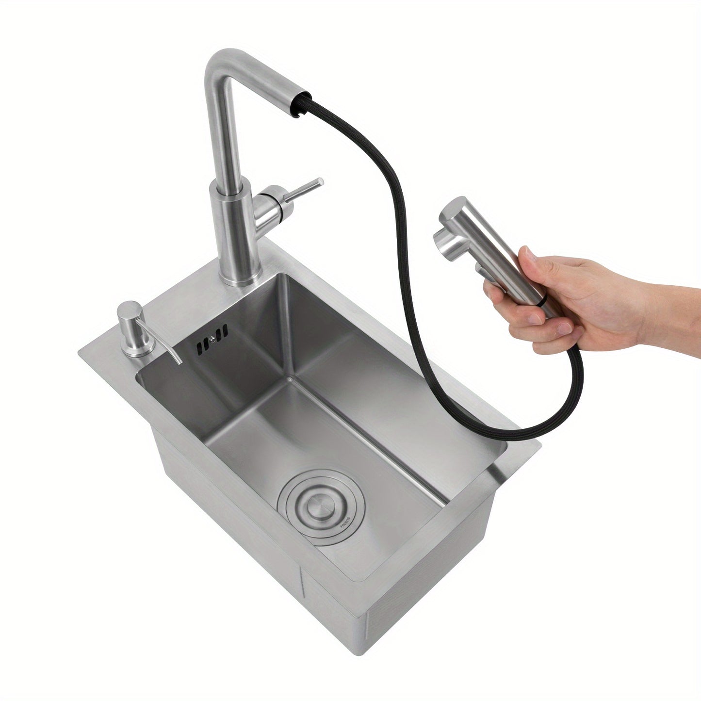 TOOL1SHOOO Polished Stainless Steel Kitchen Sink - Large Capacity, Easy Installation for Kitchens, Dining Rooms, Bars, Restaurants, Garages, Caravans, Mobile Food Preparation & Cleaning Equipment, Commercial Sinks