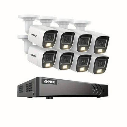 16-kanaals Beveiligingssysteem – Camerasysteem – Bewakingscamera – CCTV Systeem – Videobewaking – 4x 3K Cameras Met Microfoon – AI Detectie En Nachtzicht