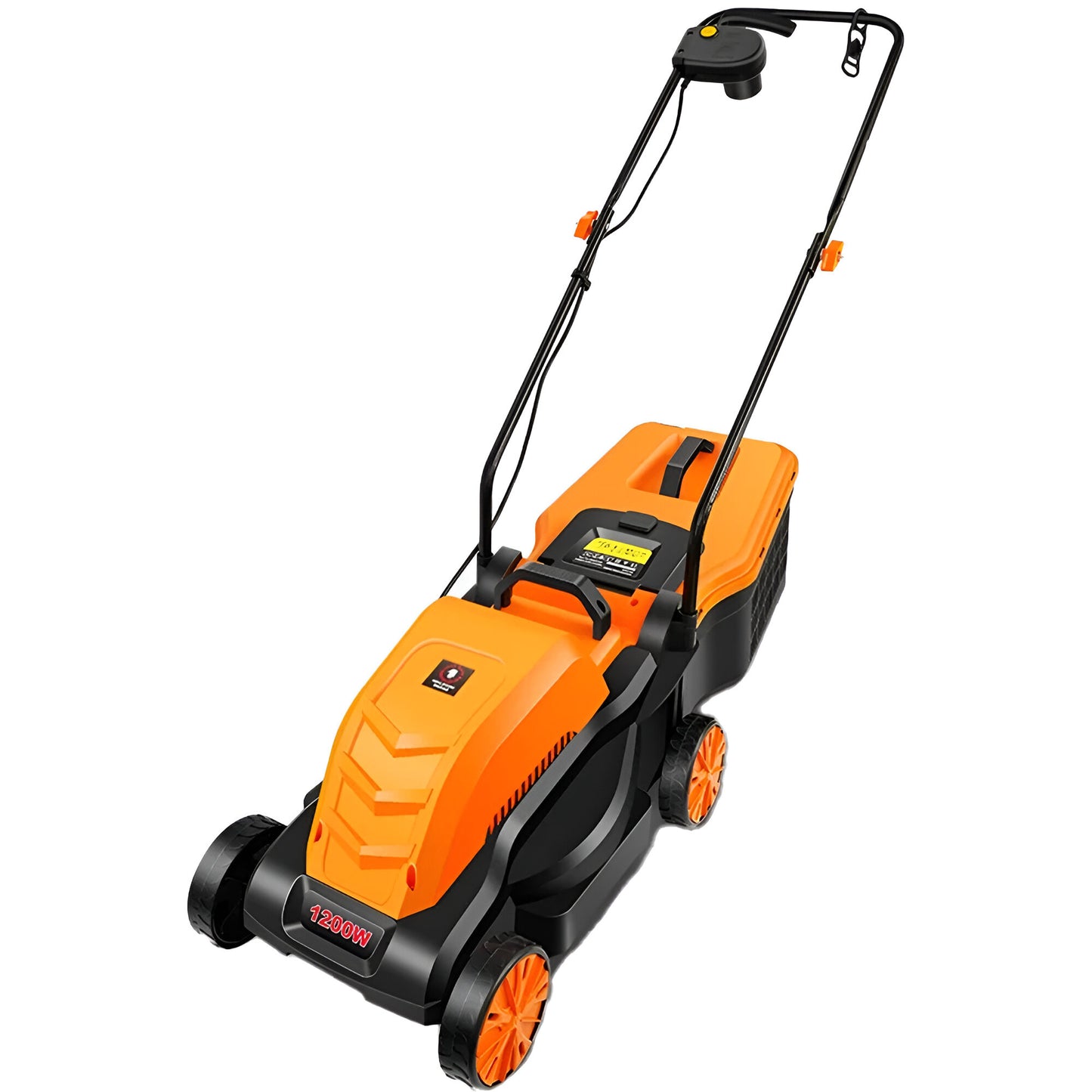 1600W Electric Lawn Mower with 33 cm Cutting Width, 3-Level Height Adjustment, and 32L Grass Collection Bag, Brush Cutter and Trimmer