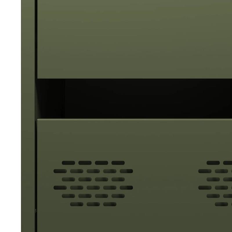 Modern Olive Green Metal Sideboard Cabinet with 3 Drawers & 2 Shelves - Contemporary Design, Cold-Rolled Steel, Removable Top Shelf, 35x39x73.5cm, Perfect for Living Room or Bedroom, Sideboard Cabinet, Bedroom Storage, Minima