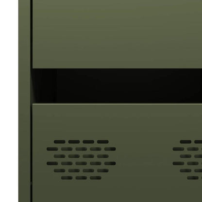 Modern Olive Green Metal Sideboard Cabinet with 3 Drawers & 2 Shelves - Contemporary Design, Cold-Rolled Steel, Removable Top Shelf, 35x39x73.5cm, Perfect for Living Room or Bedroom, Sideboard Cabinet, Bedroom Storage, Minima