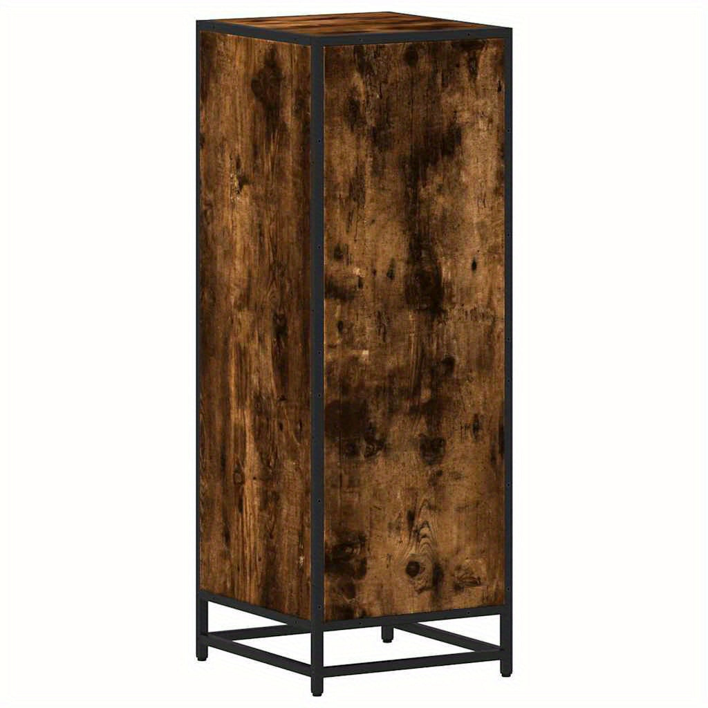 Badkamerkast – Badkamermeubel – Kolomkast – Wastafelonderkast – Badmeubel – Compact Ontwerp – Donkerbruin Eikenlook Met Zwart Metalen Frame