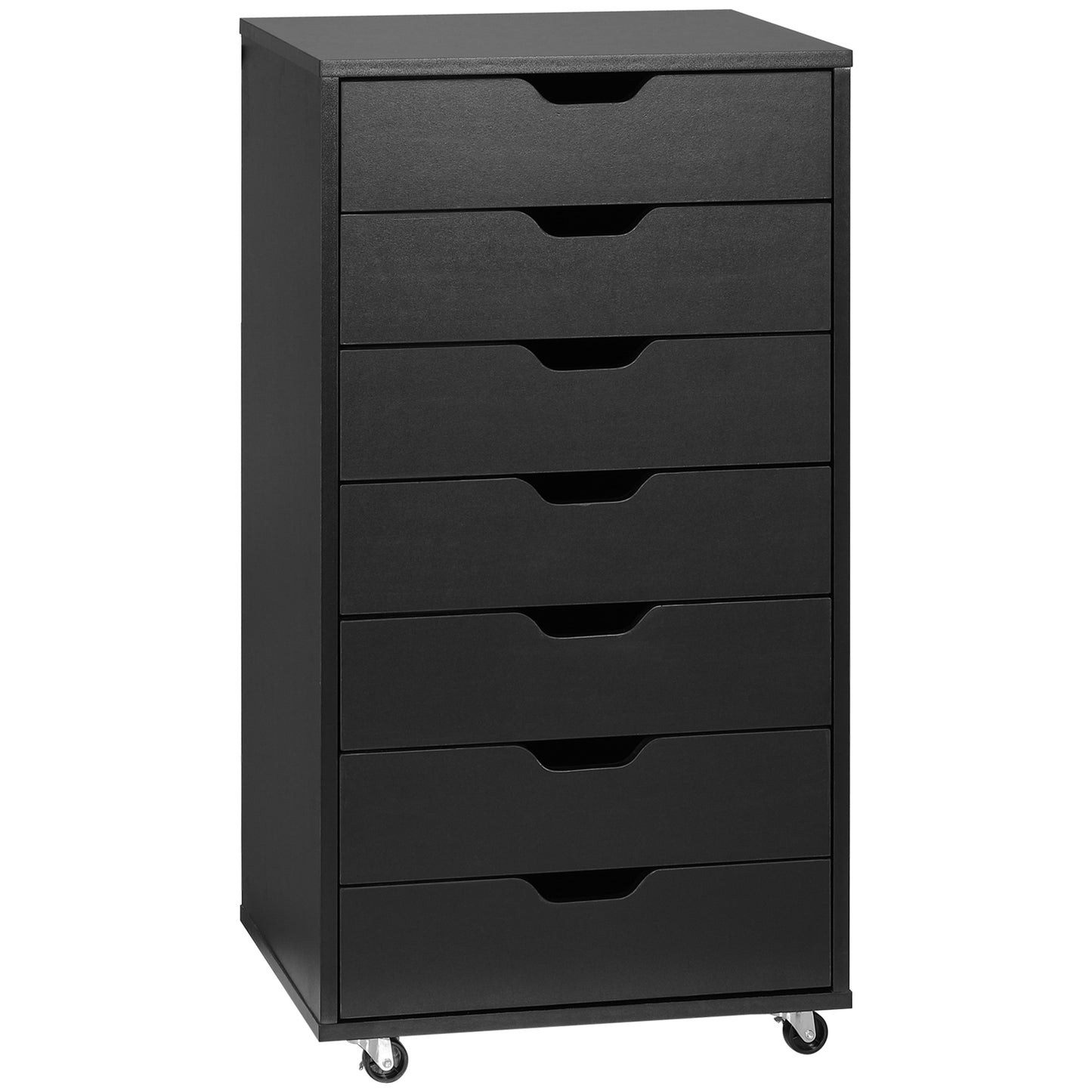 Mobiele Ladekast – Opbergkast – Bureaukast – Archiefkast – Ladenkast – 7 Laden – Stevig Houten Materiaal – Voorzien Van Wieltjes Met Remmen