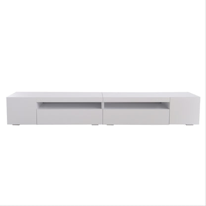 TV Meubel – TV Kast – TV Dressoir – Televisiekast – Mediameubel – Modern Design – Wit Glanzend Paneel 240 cm – MDF Houtfineer