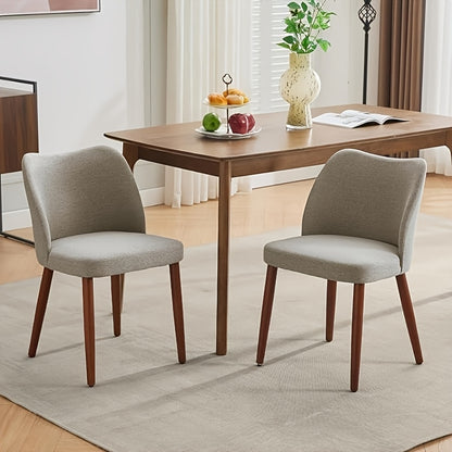 Dining Chair Set of 2 | Mid Century Kitchen Chair with Seat, Ergonomic Solid Back Style, Green Color for Living Room, Restaurant, Coffee Bar - MERXENG