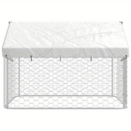 Hondenhok Buiten – Hondenren – Hondenkooi – Hondenkennel – Dierenren – Weerbestendig – Gegalvaniseerd Stalen Frame – 200x200x150 cm Met Dak
