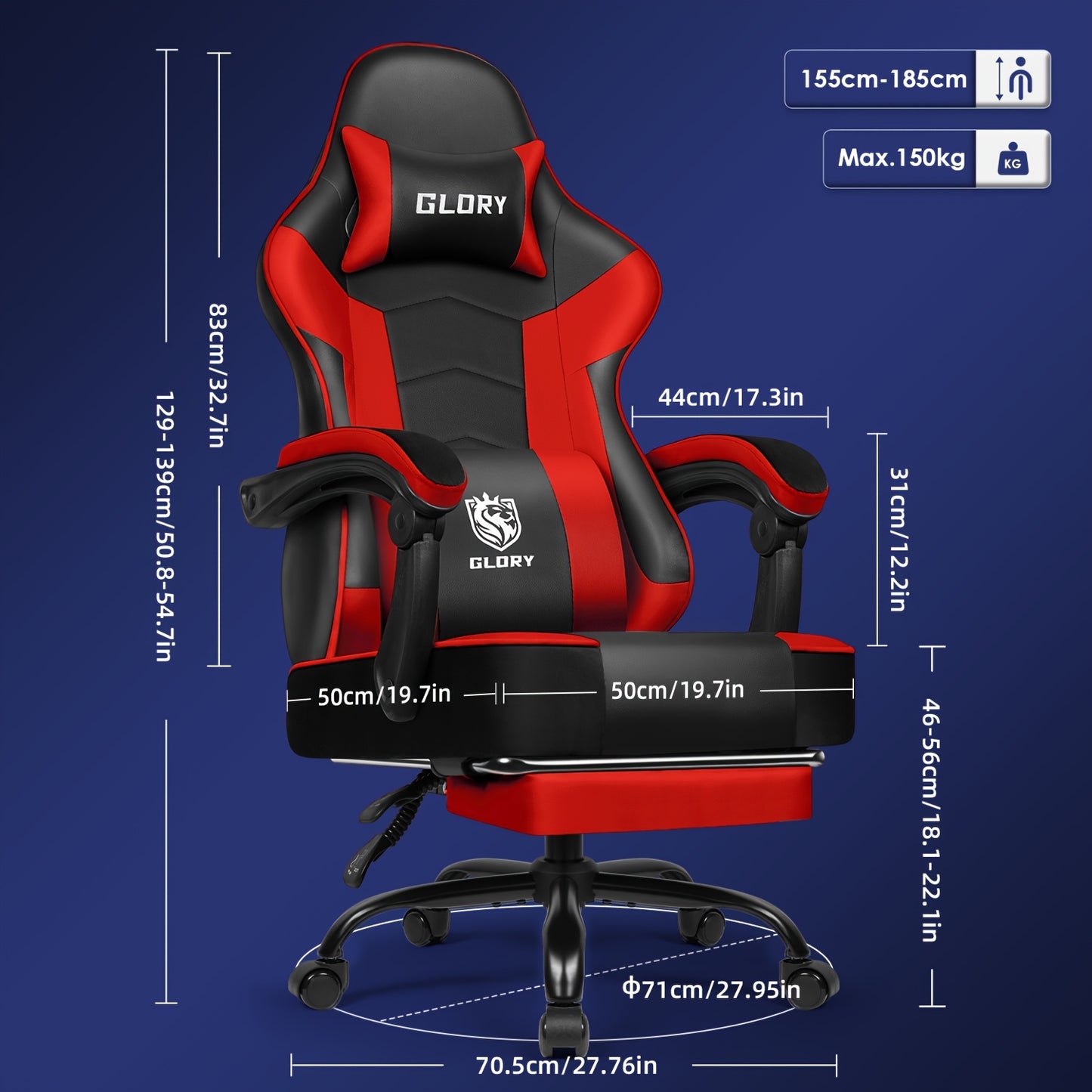 Authmic Gaming Chair, Breathable Office Chair, Ergonomic Computer Chair, Adjustable, Swivel, With Footrest, Suitable For Office And Home