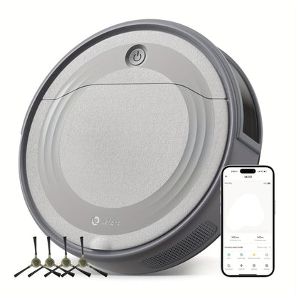 Robotstofzuiger – Robotstofzuiger Automatisch – Robot - Stofzuiger Robot – Robot Cleaner – Anti-Verstrengeling Borstel – Wi-Fi Bedienbaar – Langdurige Accu 2600 mAh – Stil Design Grijs