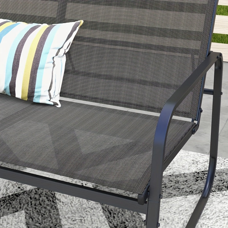 Tuinset – Tuinmeubelset – Balkonset – Patio Meubilair – Buitenmeubelset – Zwart Metalen Frame – Weerbestendig & Compact