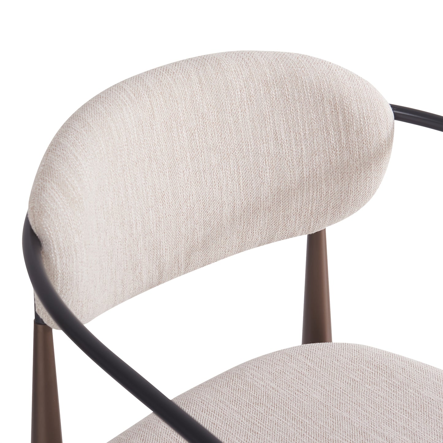 2pcs Modern Dining & Cosmetic Chairs with Adjustable Footrest - Ergonomic Design, High-Quality Linen Fabric, Metal Frame, Brown, Easy Assembly, No Power Needed, Perfect for Home or Office Use, Office Chair, Minimalist Chair,