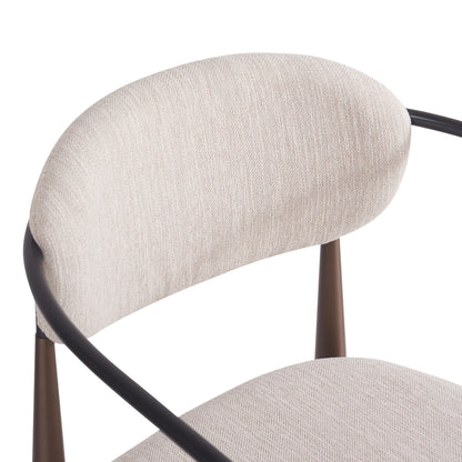 2pcs Modern Dining & Cosmetic Chairs with Adjustable Footrest - Ergonomic Design, High-Quality Linen Fabric, Metal Frame, Brown, Easy Assembly, No Power Needed, Perfect for Home or Office Use, Office Chair, Minimalist Chair,