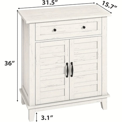 Dressoirkast – Dressoir – Opbergkast – Sideboard – Kast – Modern Design – Compact Formaat – MDF & Metaal – Bruin/Wit