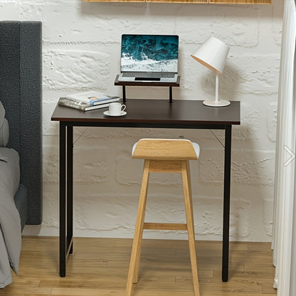 Space-Saving Office Desk 80x40x75cm With Monitor Mount | Nordic Home Office Desk Compact 40cm Width | 80x40cm Slim Desktop Fits 27-inch Monitor + Laptop