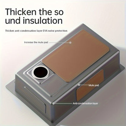 Keukenspoelbak – Spoelbak – Gootsteen – Wasbak – Opbouw Spoelbak – 68x45 cm – 201 RVS Zwart – Vrijstaand & Krasbestendig