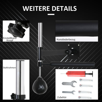 Boksstandaard – Bokszakhouder – Speedbag – Reflexstok – Bokstrainer – Verstelbare Hoogte – Inklapbaar Ontwerp – Stalen Frame – Compact 79x72x20 cm