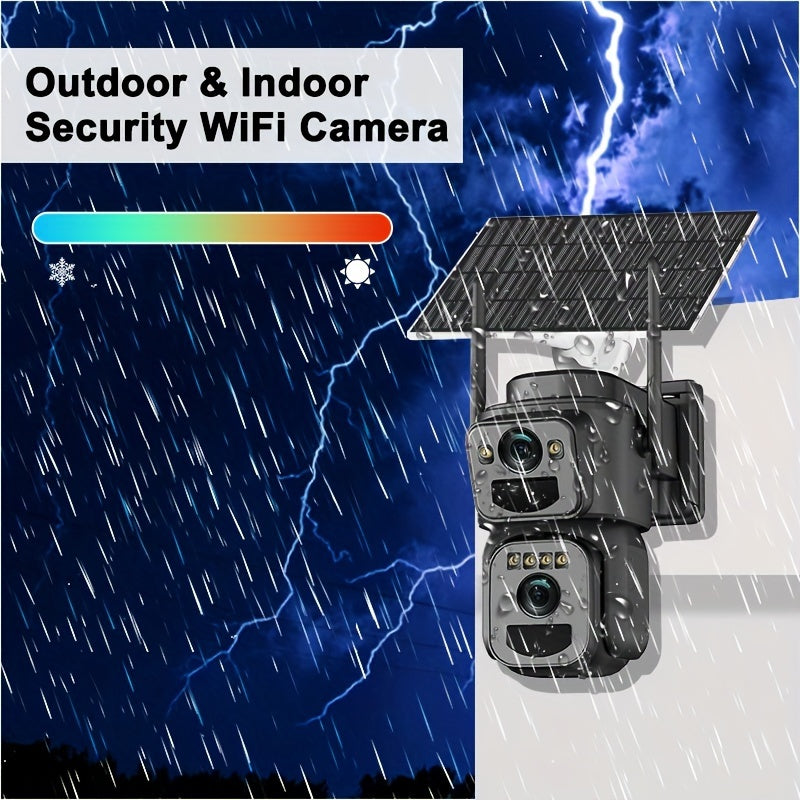 Draadloze Beveiligingscamera – Zonnepaneel Camera – Wifi Beveiliging – Buiten Camera – 1080p Full HD – Nachtzicht – Oplaadbare 8000mAh Batterij